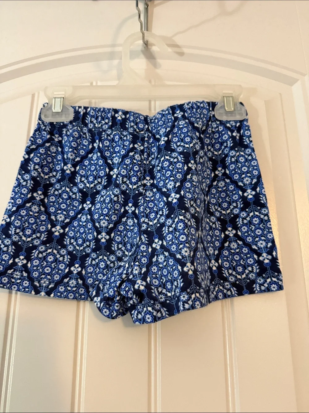 Gently worn Blue and White Lace-Print Shorts (2)